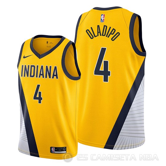 Camiseta Victor Oladipo #4 Indiana Pacers Statement Edition Amarillo - Haga un click en la imagen para cerrar